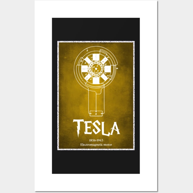 Nikola Tesla Electromagnetic Motor AC Wall Art by labstud